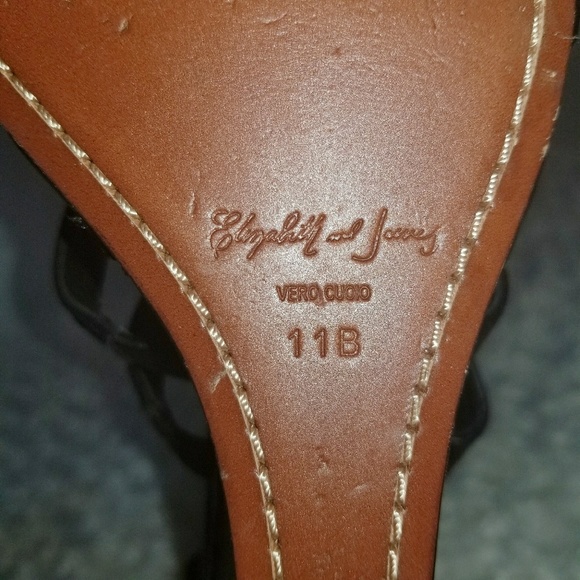 Elizabeth and James Blast Wave Leather Wedges 11B - Picture 8 of 8